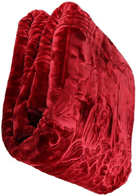 COMFORT PLANET Printed Double AC Blanket for  Heavy Winter(Microfiber, Maroon)