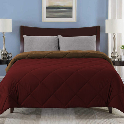 EVOL Solid Single Comforter for  Mild Winter(Poly Cotton, Maroon)