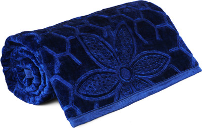 Acesquare Printed Double Fleece Blanket for  AC Room(Polyester, Blue)