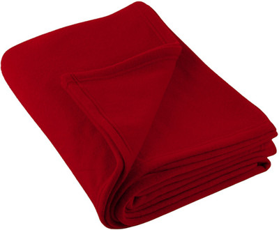 Neekshaa Solid Single Fleece Blanket for  Mild Winter(Polyester, Red)