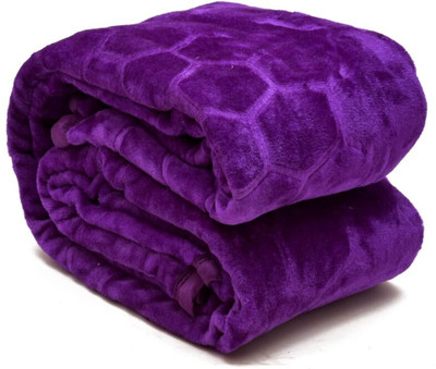 CHICERY Floral Double Mink Blanket for  Mild Winter(Microfiber, Purple)