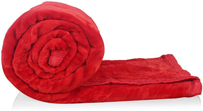 Convalexa Solid Double Mink Blanket for  Heavy Winter(Microfiber, Black)