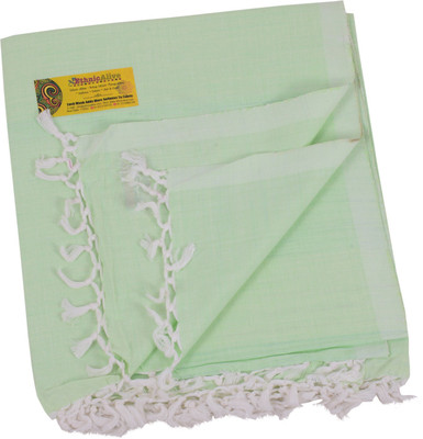 Aakriti Handloom Solid Single Throw for  AC Room(Silk, Green)