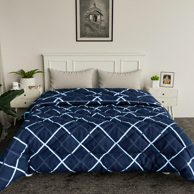 KUBER INDUSTRIES Solid Double Comforter for  Mild Winter(Cotton, Blue)