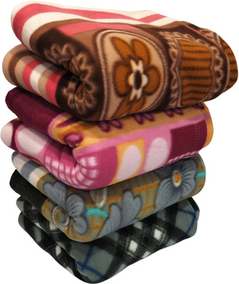 HOMIEE Floral Single Fleece Blanket for  Heavy Winter(Polyester, 4 set type-03)