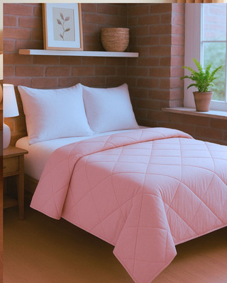 SIROKI BOND Solid Single Comforter for  AC Room(Poly Cotton, Peach)