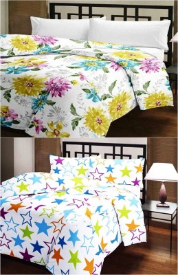 HND Floral Single Dohar for  AC Room(Poly Cotton, White)