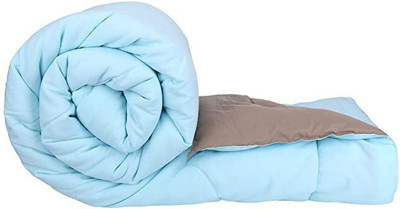 NK Handlooms Solid Double Comforter for  Heavy Winter(Poly Cotton, Sky Blue & Grey)