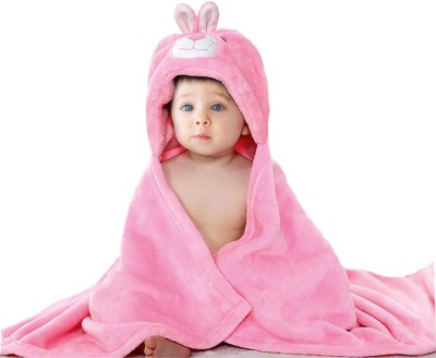 Oyo Baby Solid Single Woollen Blanket for  Heavy Winter(Woollen Blend, Pink Rabbit)