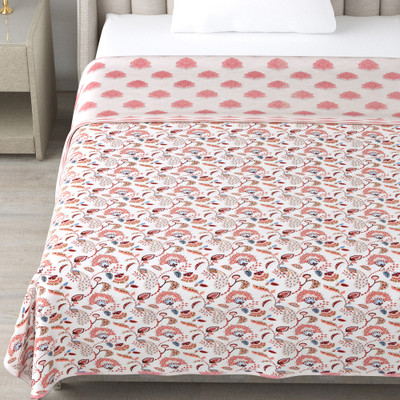 sabhya creation Floral Single Dohar for  AC Room(Cotton, Pink)
