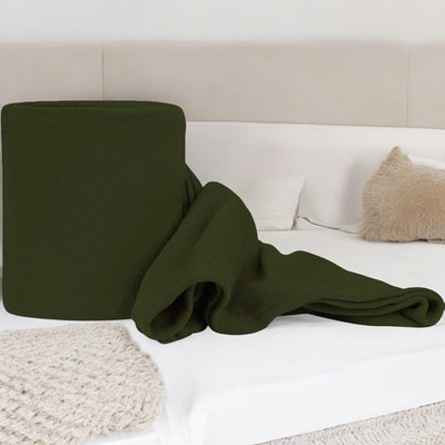 The Home Talk Solid Single Fleece Blanket for  AC Room(Polyester, Green)