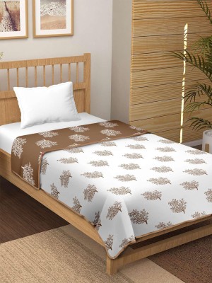 FuzzyNest Printed Double Dohar for  AC Room(Cotton, Brown)