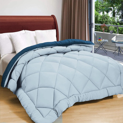 Flipkart SmartBuy Solid Double Comforter for  AC Room(Microfiber, Blue & Grey)