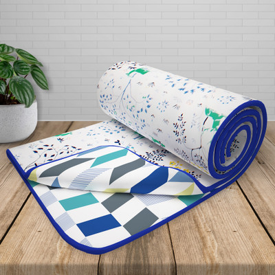 Story@home Printed Double Dohar for  Heavy Winter(Cotton, Blue, White)
