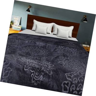 ACZO FEEL Abstract Double Mink Blanket for  Mild Winter(Microfiber, Grey)