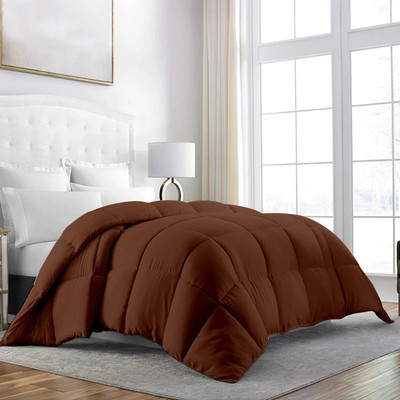 Razzai Solid Single Comforter for  Heavy Winter(Microfiber, chocolate)