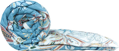 Story@home Floral Double Comforter for  AC Room(Microfiber, Dusty Blue)