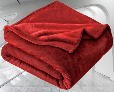 KIXTA Self Design Double AC Blanket for  AC Room(Microfiber, Maroon)