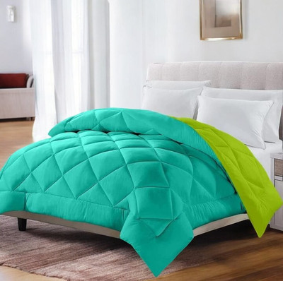 sentiments Solid Single Mink Blanket for  Mild Winter(Polyester, Sea Green)