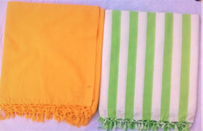 Aradhya Solid Double Top Sheet for  AC Room(Cotton, GREEN ; YELLOW)