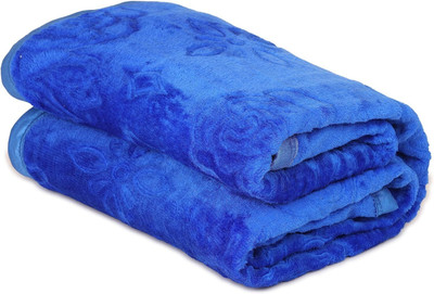 TUNDWAL'S Floral Double Mink Blanket for  Mild Winter(Microfiber, Blue)