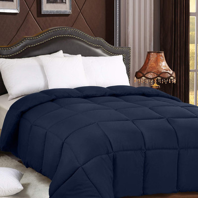 glaxy Solid Single Comforter for  Heavy Winter(Cotton, Dark Blue)