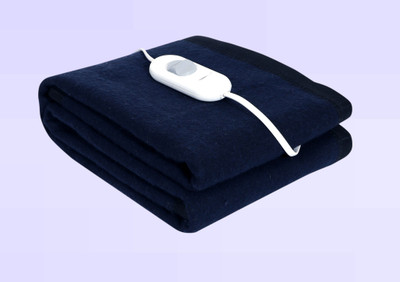 Comfort Ideas Solid Single Electric Blanket for  Heavy Winter(Woollen Blend, royal blue)