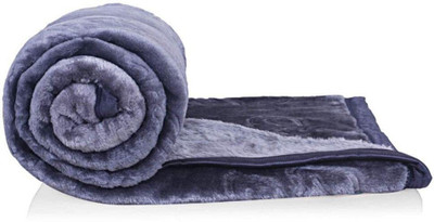 TUNDWAL'S Floral Double Mink Blanket for  Mild Winter(Microfiber, Grey)