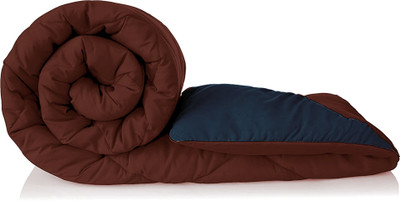 KUBER INDUSTRIES Solid Double Comforter for  Heavy Winter(Cotton, Brown & Navy Blue)
