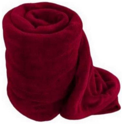 SANJU CORPORTION Self Design Double Mink Blanket for  Mild Winter(Microfiber, MAROON 513)