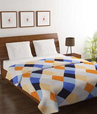 BELLA TRUE Checkered Double Comforter for  AC Room(Microfiber, Multicolor)