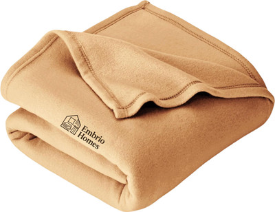EMBRIO HOMES Solid Single Fleece Blanket for  Mild Winter(Polyester, Camel)