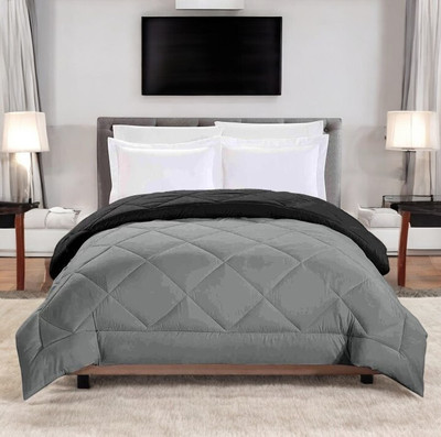 sentiments Solid Single Mink Blanket for  Mild Winter(Polyester, GreyBlack)
