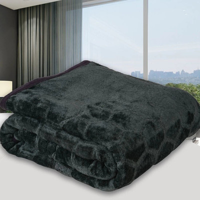 SPANGLE Self Design Single AC Blanket for  AC Room(Microfiber, Grey)