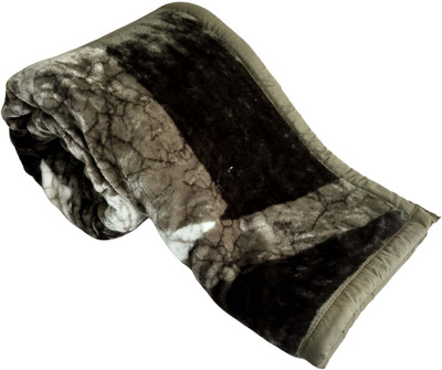 WARMZY Floral Single Sherpa Blanket for  Heavy Winter(Polyester, brw multi)