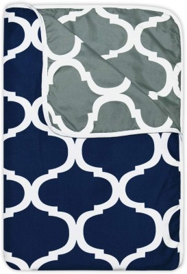 N Decor Solid, Printed Single Dohar for  Mild Winter(Poly Cotton, Dark Blue & Grey)