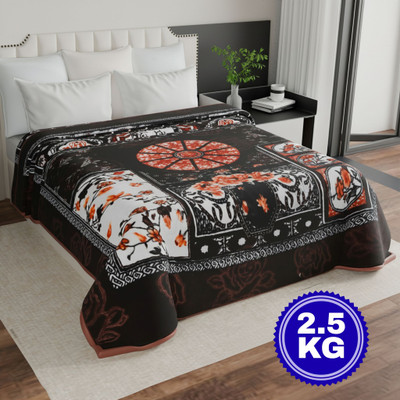 MAGICAL Floral King Mink Blanket for  Heavy Winter(Microfiber, Premium Brown & 19)