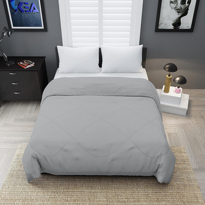 Relaxfeel Solid Single Comforter for  Heavy Winter(Poly Cotton, Grey)