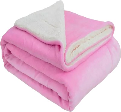 BUMTUM Solid Double AC Blanket for  AC Room(Microfiber, Pink)