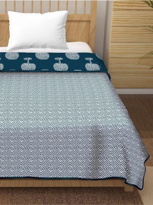 Anadhika Printed Double Dohar for  AC Room(Cotton, Bonsai Blue)