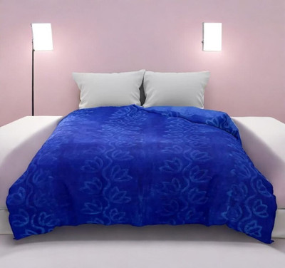 Retreat Solid Single AC Blanket for  AC Room(Microfiber, Blue)