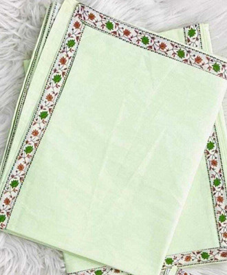 Adorn Solid Single Top Sheet for  AC Room(Cotton, Green)