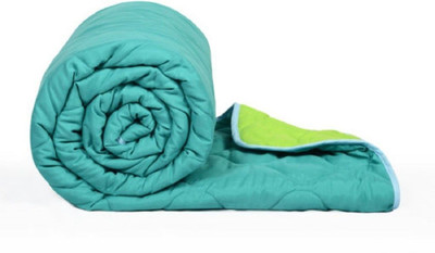 Linenovation Solid Double Comforter for  AC Room(Polyester, MINT GREEN, DARK SKY BLUE)