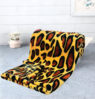 BRANDONN Printed Crib Mink Blanket for  AC Room(Microfiber, Leopard Prints)