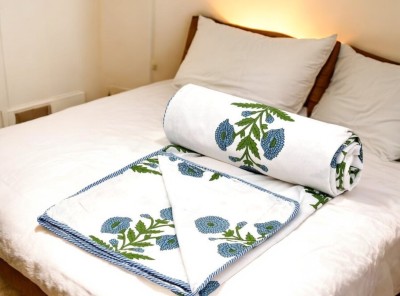 sofynest Solid, Printed Single Dohar for  AC Room(Cotton, Blue, White, Pink, Brown, Green, Grey, Orange, Red, Yellow)