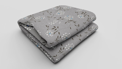 Home Plus Studios Printed Single AC Blanket for  AC Room(Cotton, Grey)