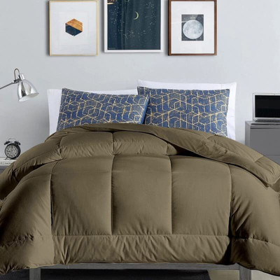 glaxy Solid Double Comforter for  AC Room(Microfiber, Beige)