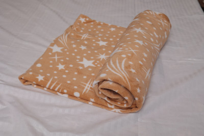 AROHA 3D Printed Double AC Blanket for  AC Room(Microfiber, White & Golden)