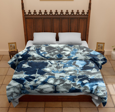 SPANGLE Printed Double AC Blanket for  AC Room(Microfiber, Grey Navy)