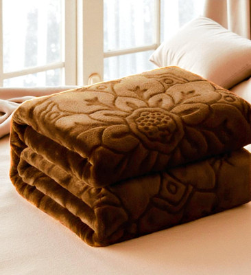 Swikon star Floral Double Mink Blanket for  Heavy Winter(Microfiber, Brown)